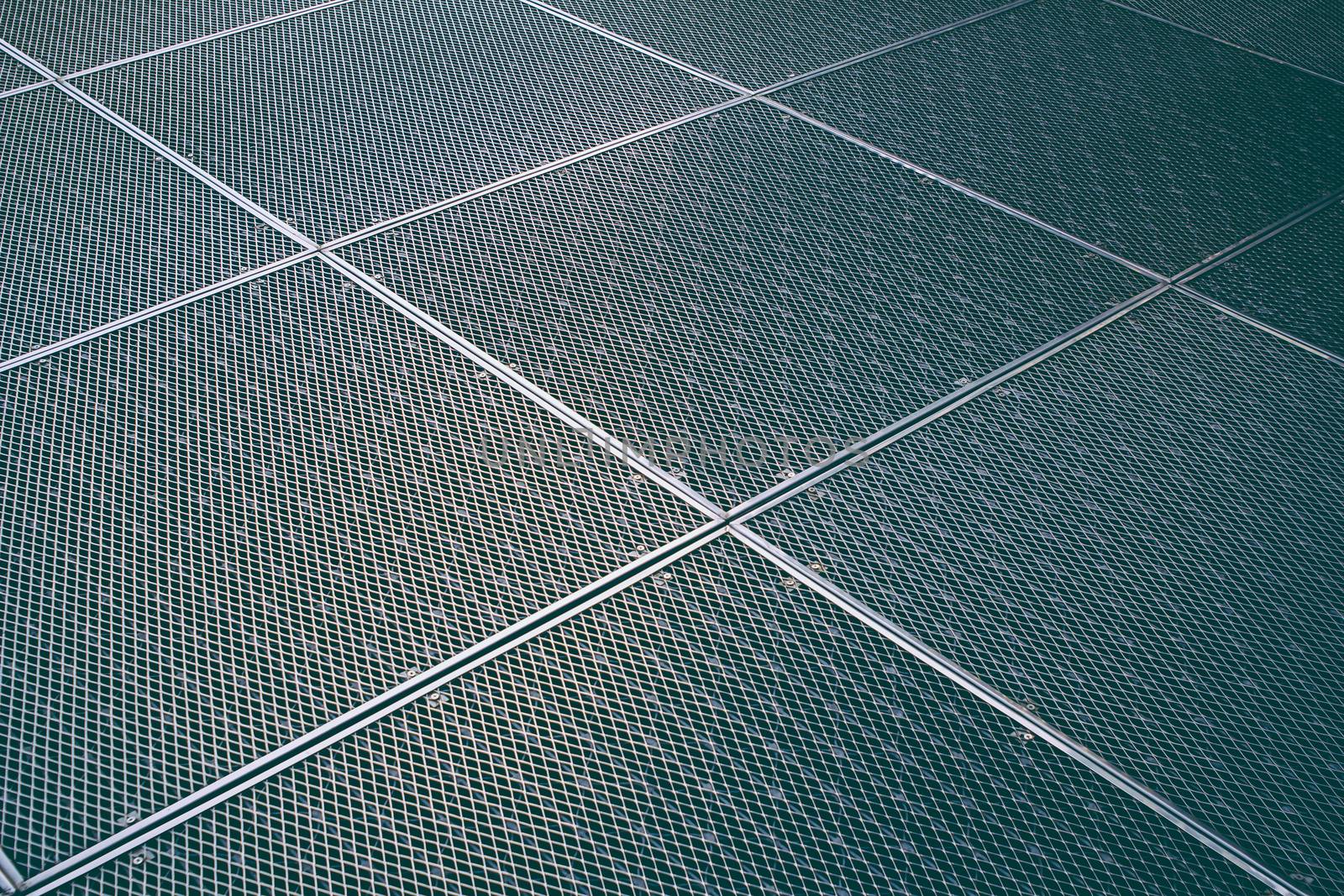 close up of metal protective net