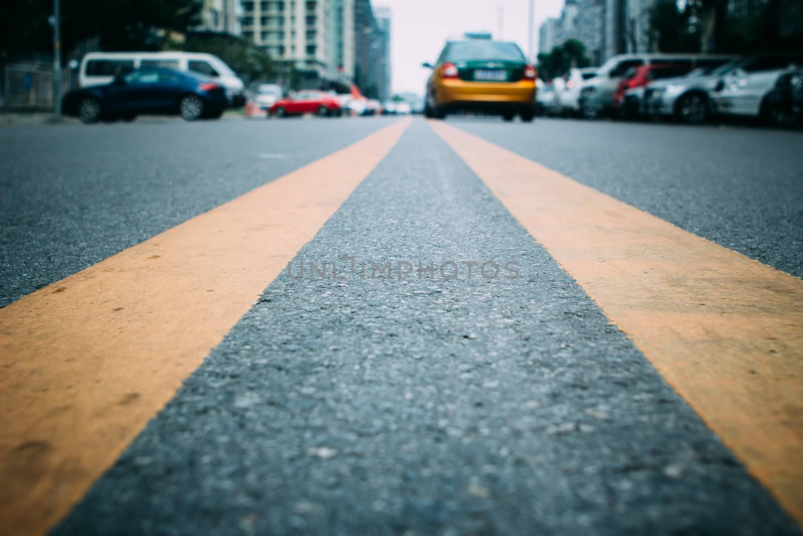 city road of Beijing,view on the ground