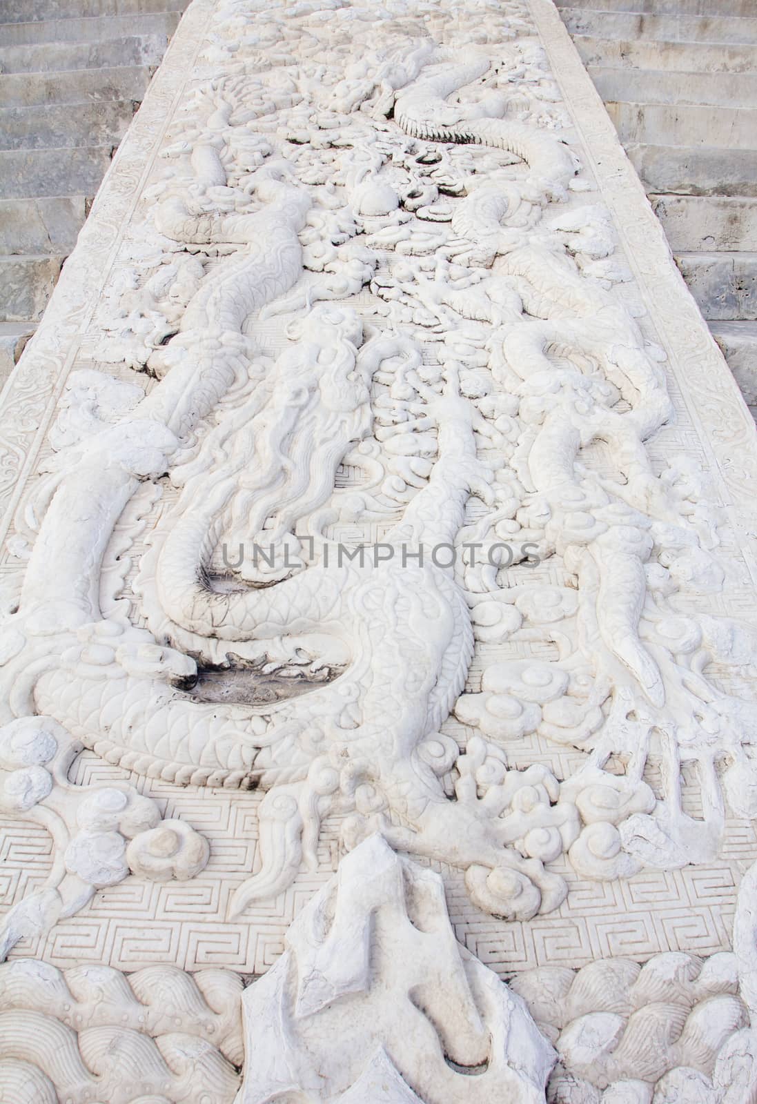  Marble carving of  Dragon in temple of heaven