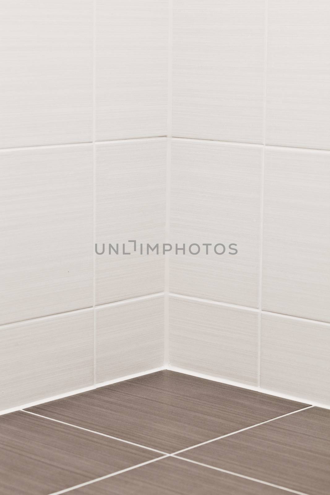Floor and wall tiles in a modern bathroom