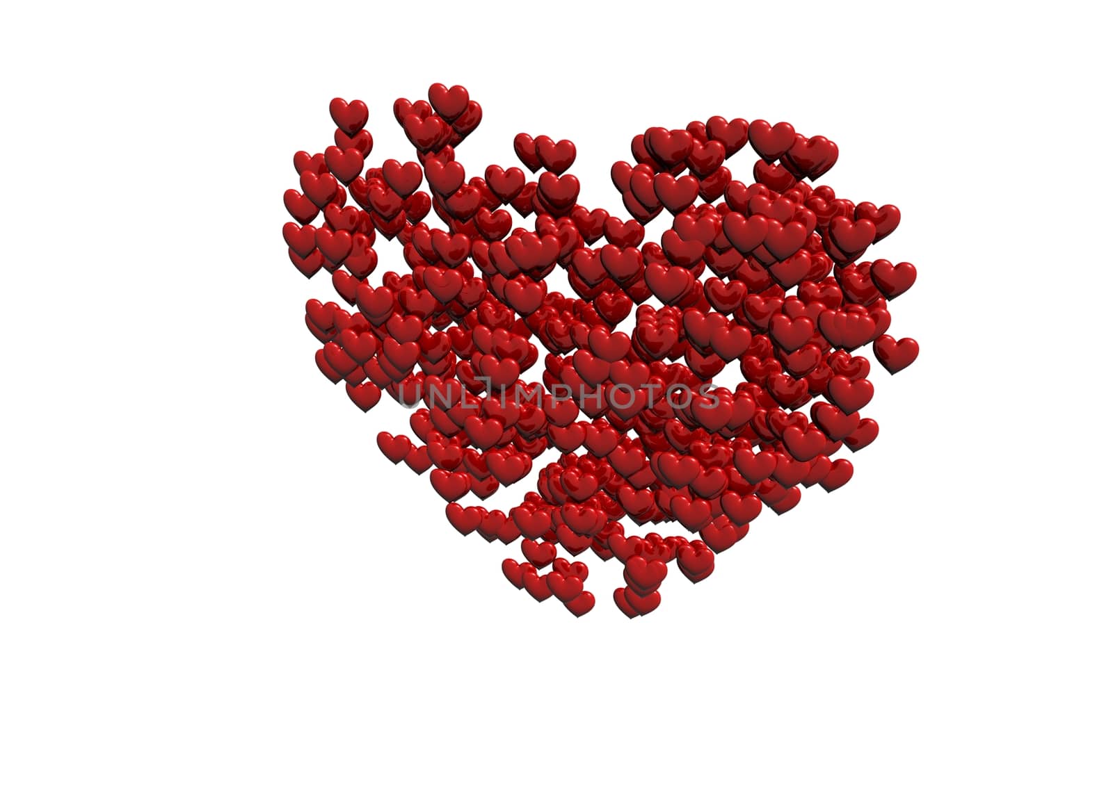 Red heart shape made of small hearts. by richter1910