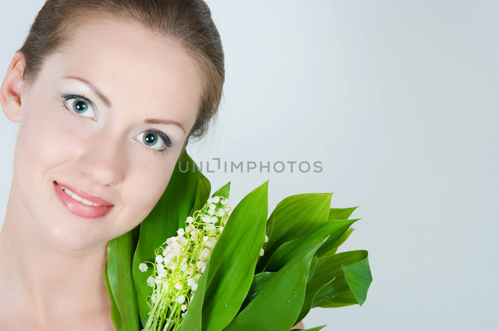 girl with a bouquet of lilies of the valley by soloir