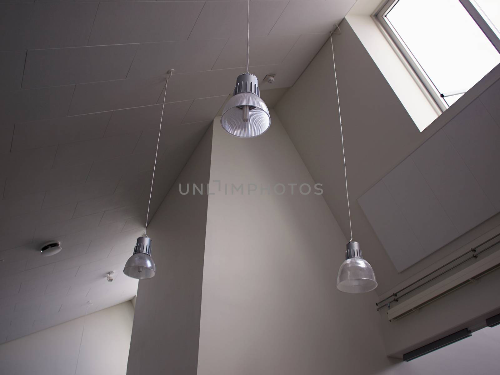 Office ceiling with energy saving lamps  