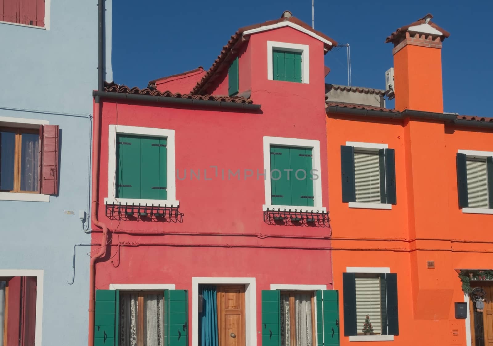 Colorful houses on the island of Burano near Venice