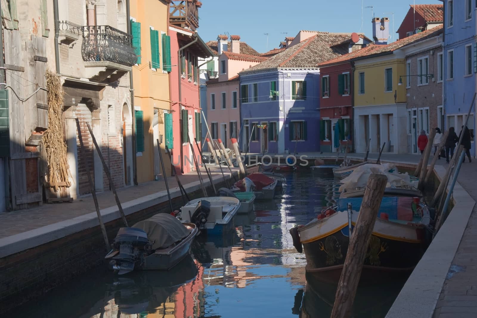 Colorful houses on the island of Burano near Venice