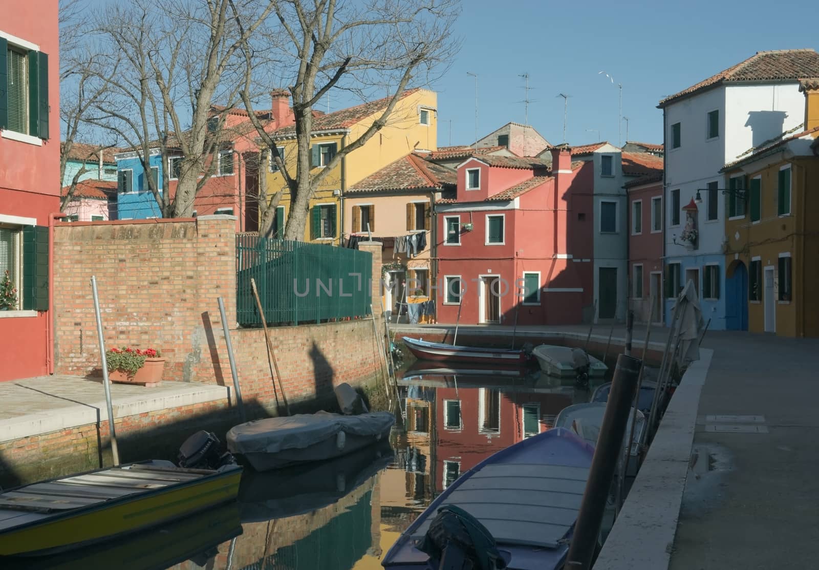 Colorful houses on the island of Burano near Venice