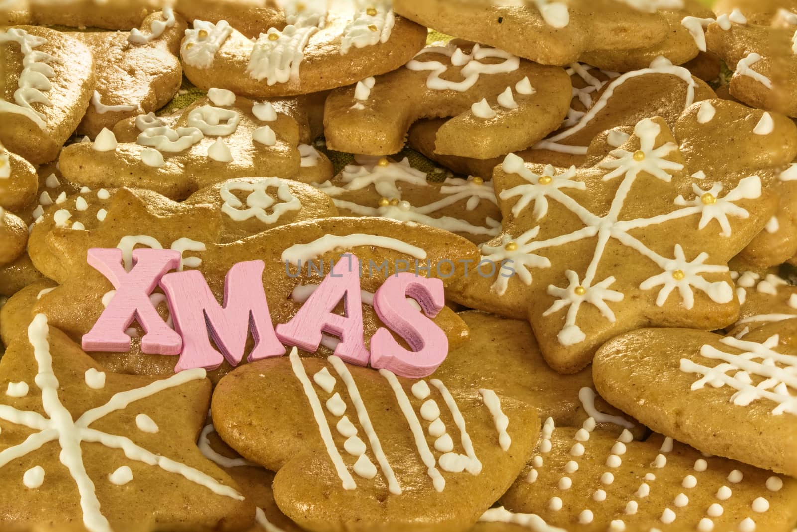 Photo shows a closeup of various gingerbread cookies.