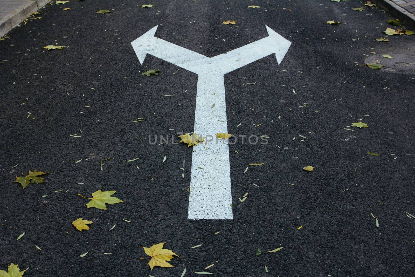 arrow on the road,right or left