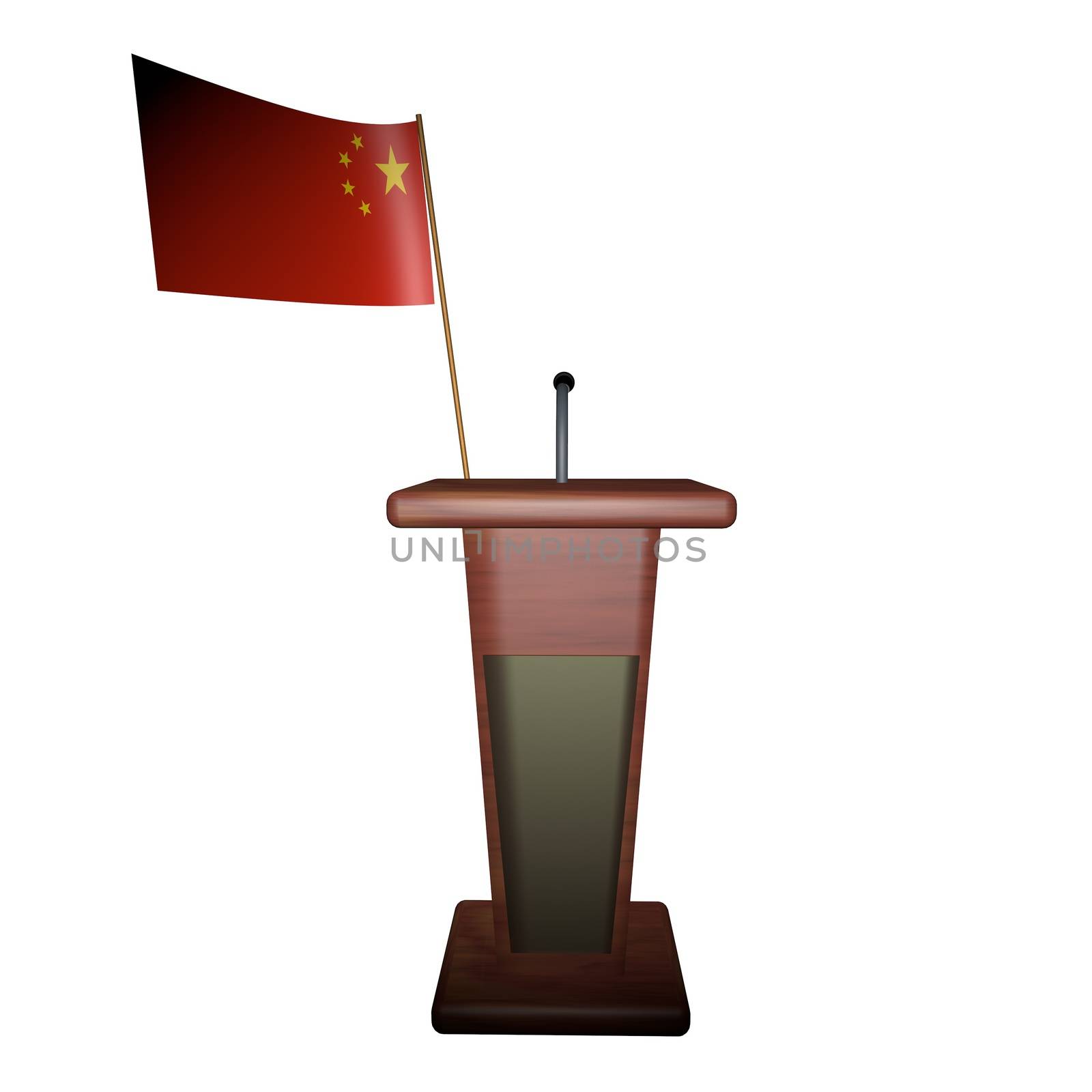 Podium and China flag by Koufax73