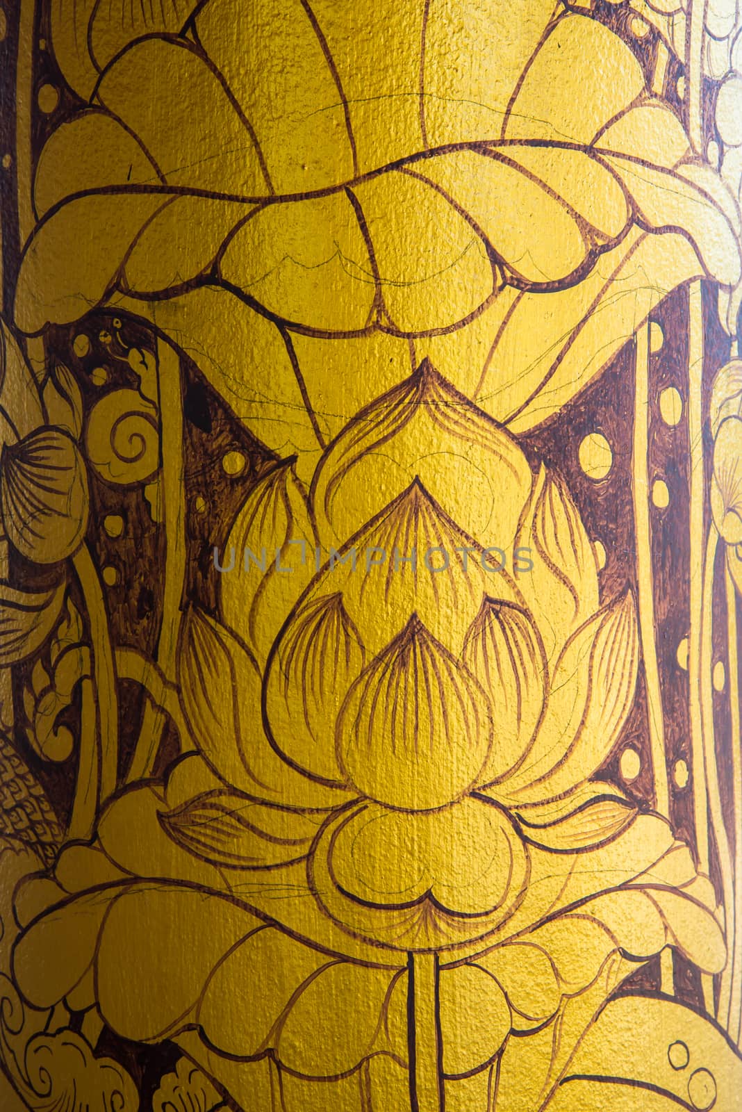 Thailand pattern on the pillars of the temple.