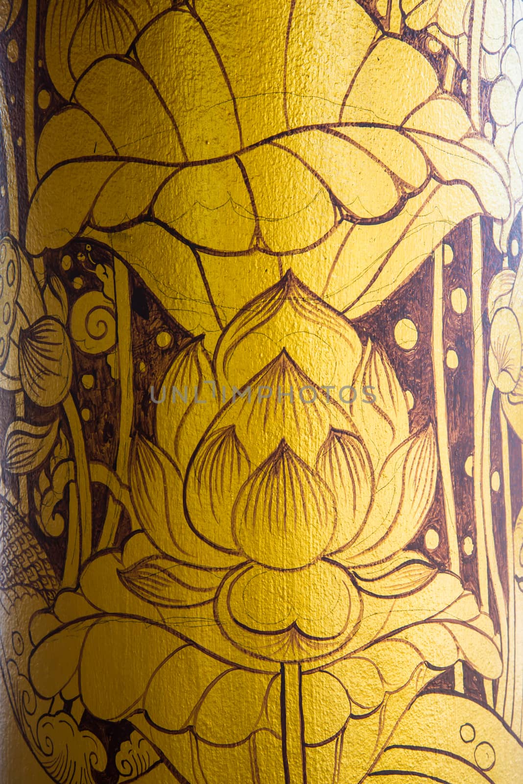 Thailand pattern on the pillars of the temple.
