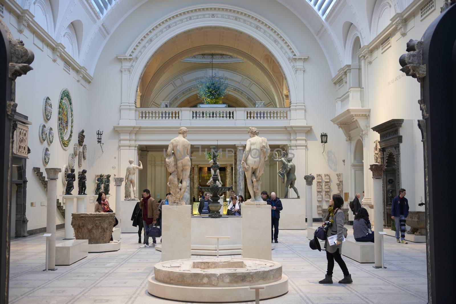 LONDON, UK - DECEMBER 20: Victoria and Albert museum's Medieval and Renaissance room. December 20, 2014 in London.