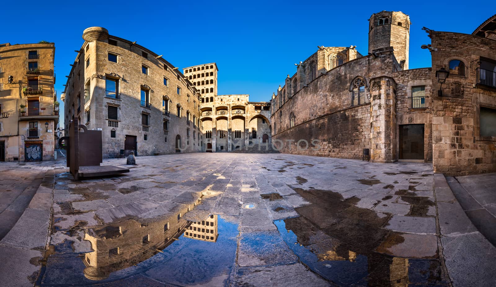 Placa del Rei and Palau Reial Major in Barcelona, Catalynia, Spain