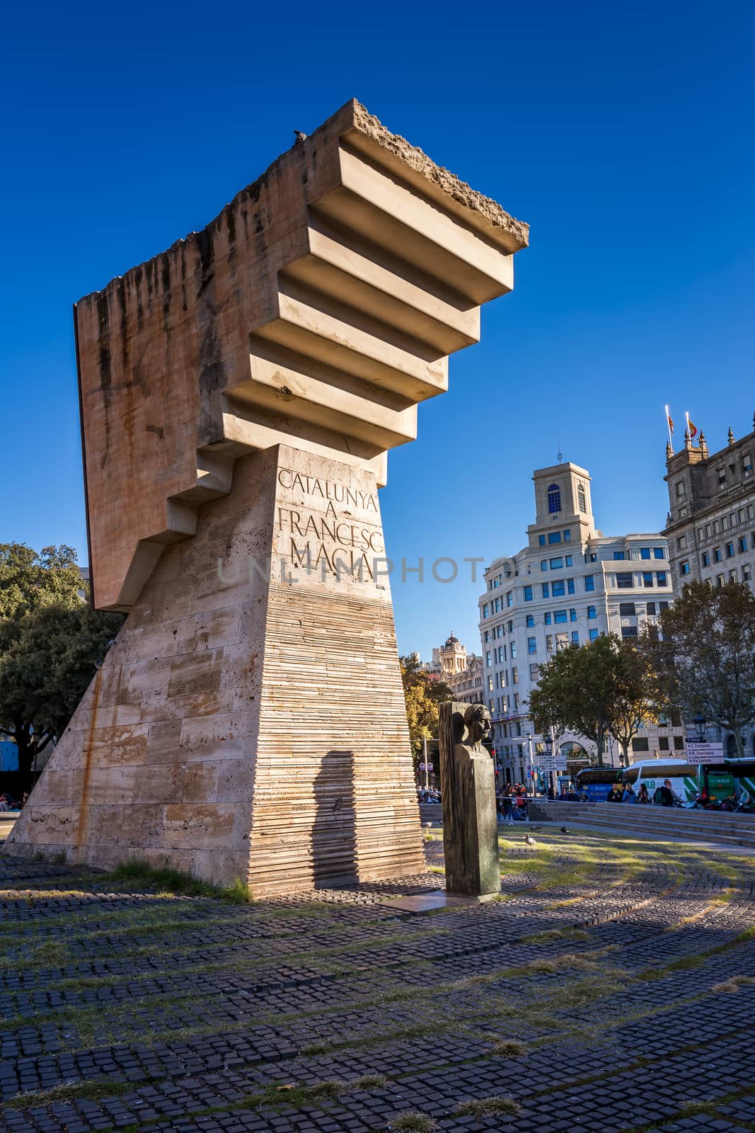 Francesc Macia Memorial on Placa de Catalunya, Barcelona, Spain by anshar