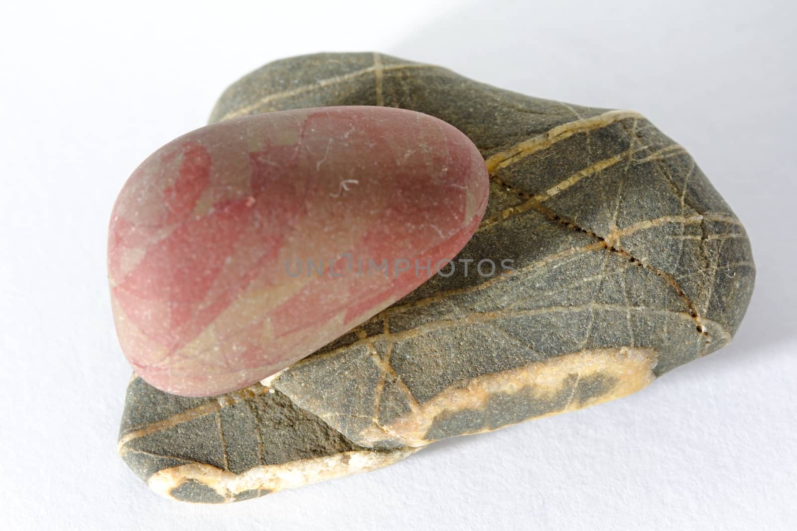 Photo shows detail of stone on a white backgrounds