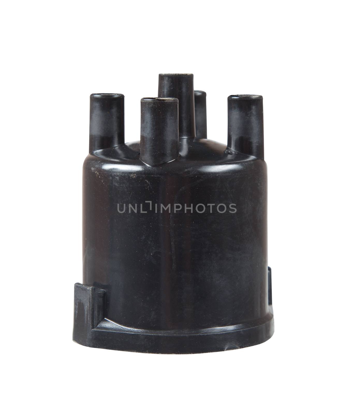 Ignition cover on a white background close up. The vertical arrangement.
