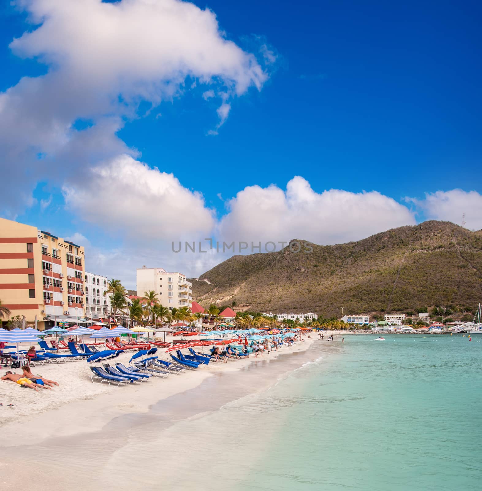 Beautiful caribbean beach of Saint Maarten, Dutch Antilles.