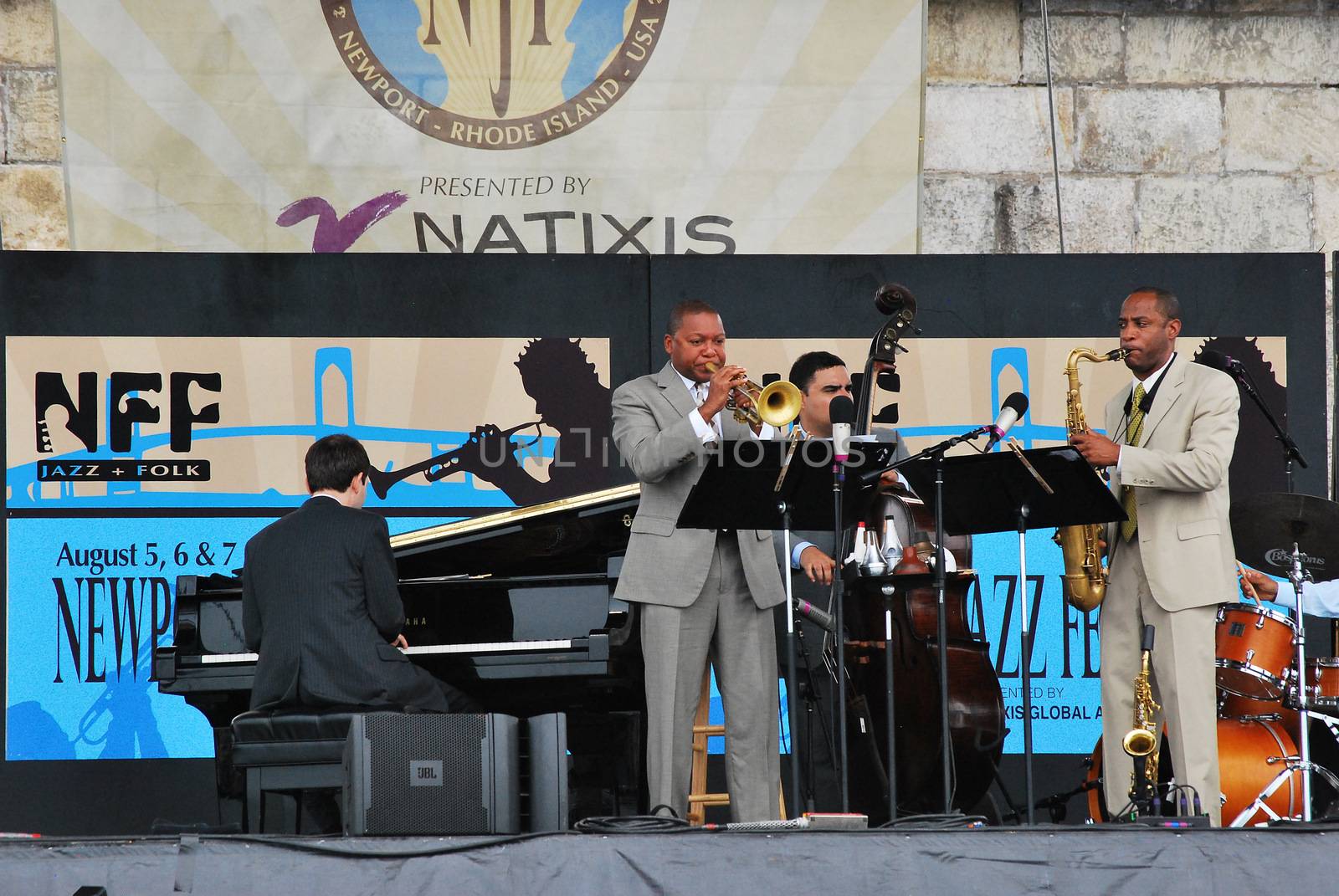 Wynton Marsalis Jazz Quintet performing at the Newport Jazz Festival.