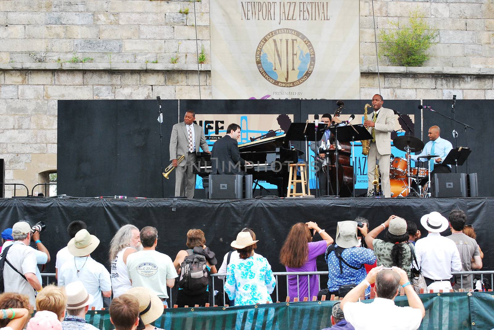 Wynton Marsalis Jazz Quintet performing at the Newport Jazz Festival.