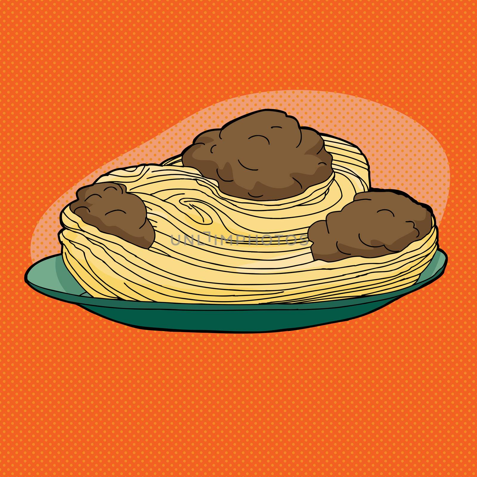 Meatball Plate Over Orange by TheBlackRhino