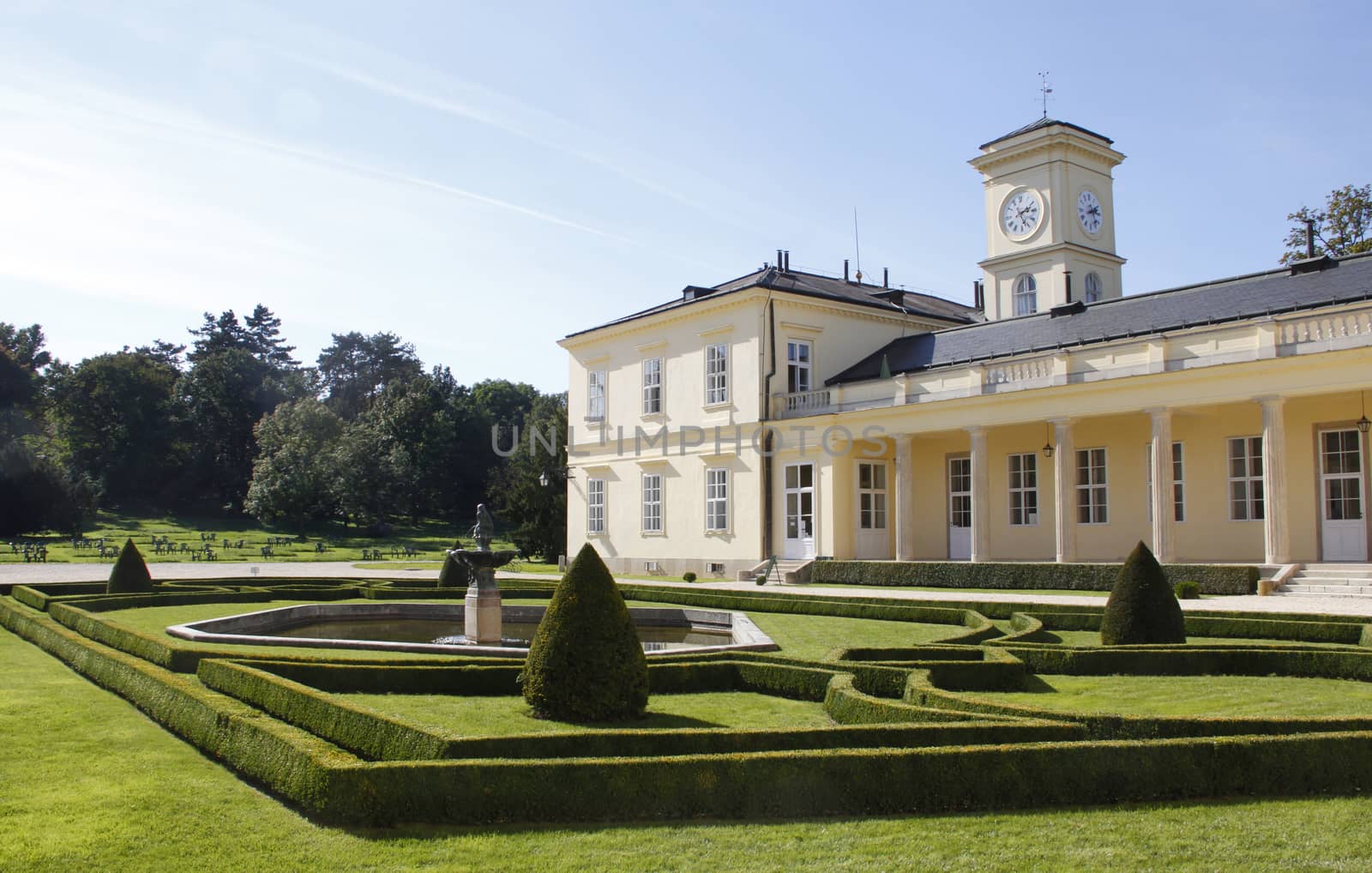 Ancient castle shaped garden plants.