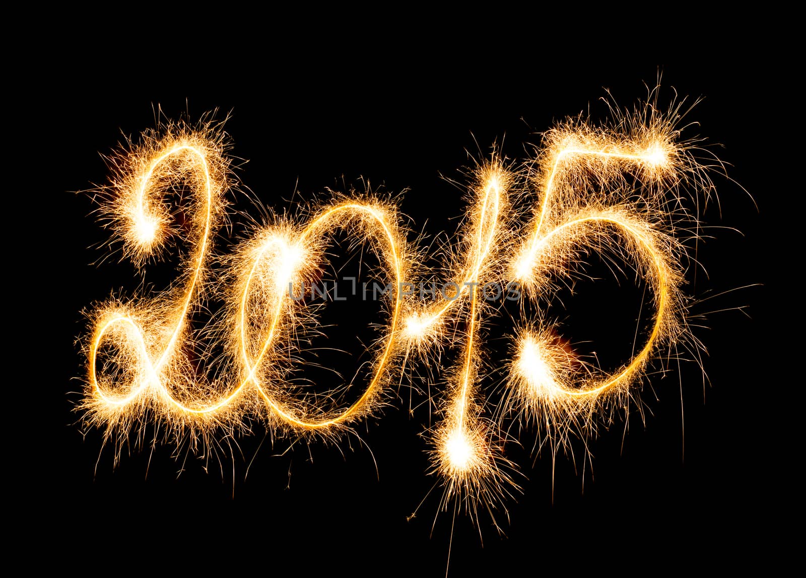 Happy New Year - 2015 with sparklers