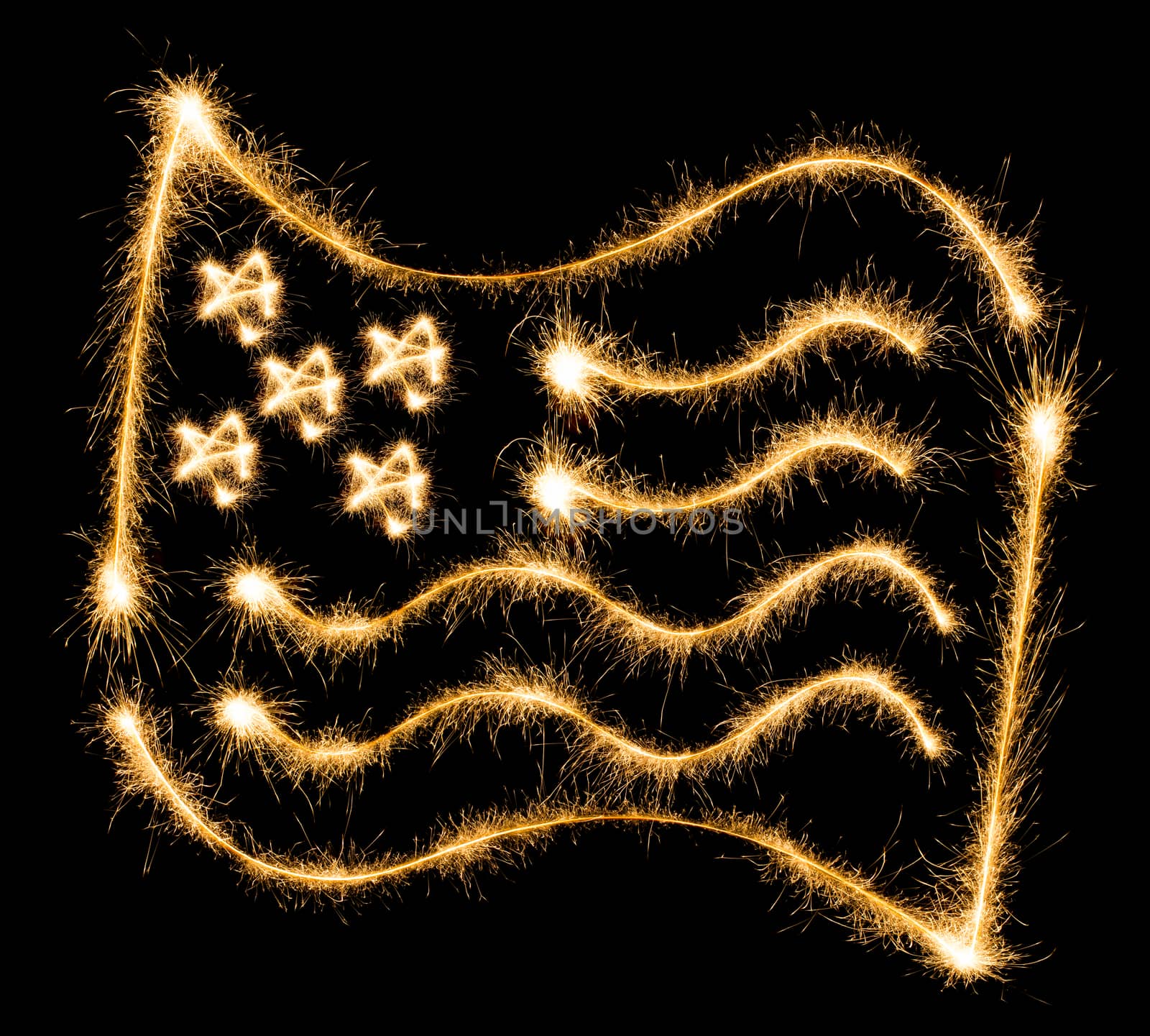 Flag of USA made of sparkles on black by vlad_star