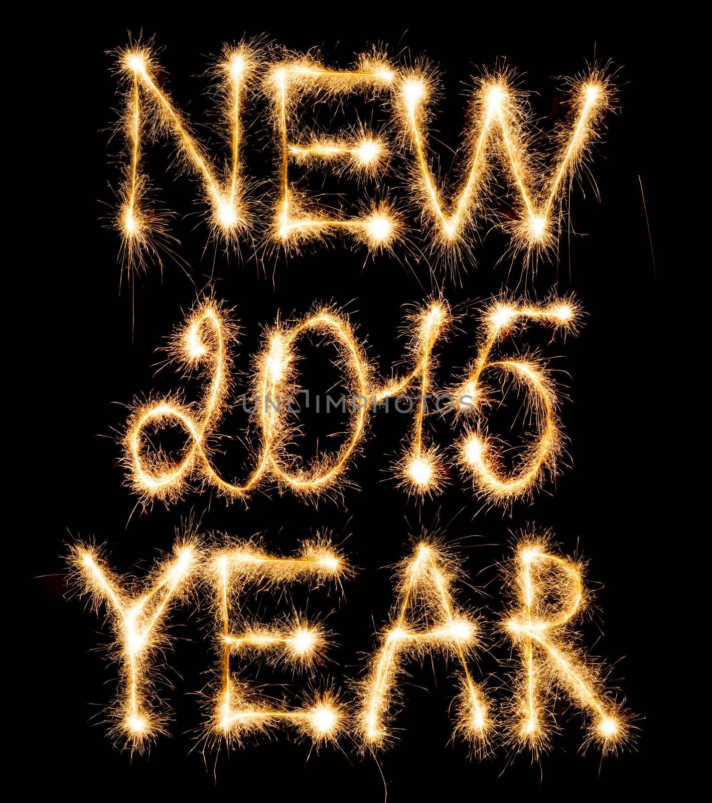 Happy New Year 2015 made of sparkles on black by vlad_star