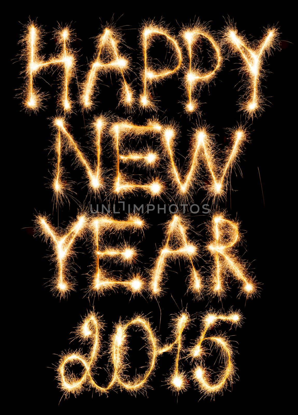 Happy New Year 2015 made of sparkles on black by vlad_star