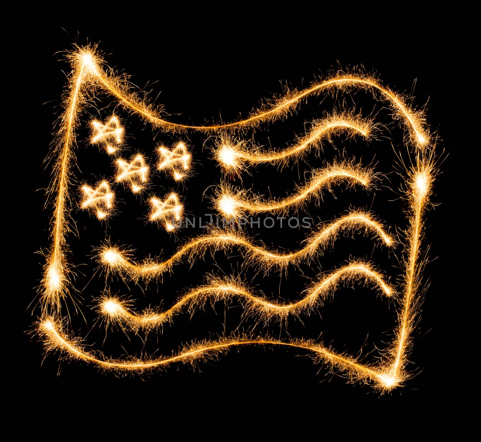 Flag of USA made of sparkles on black by vlad_star