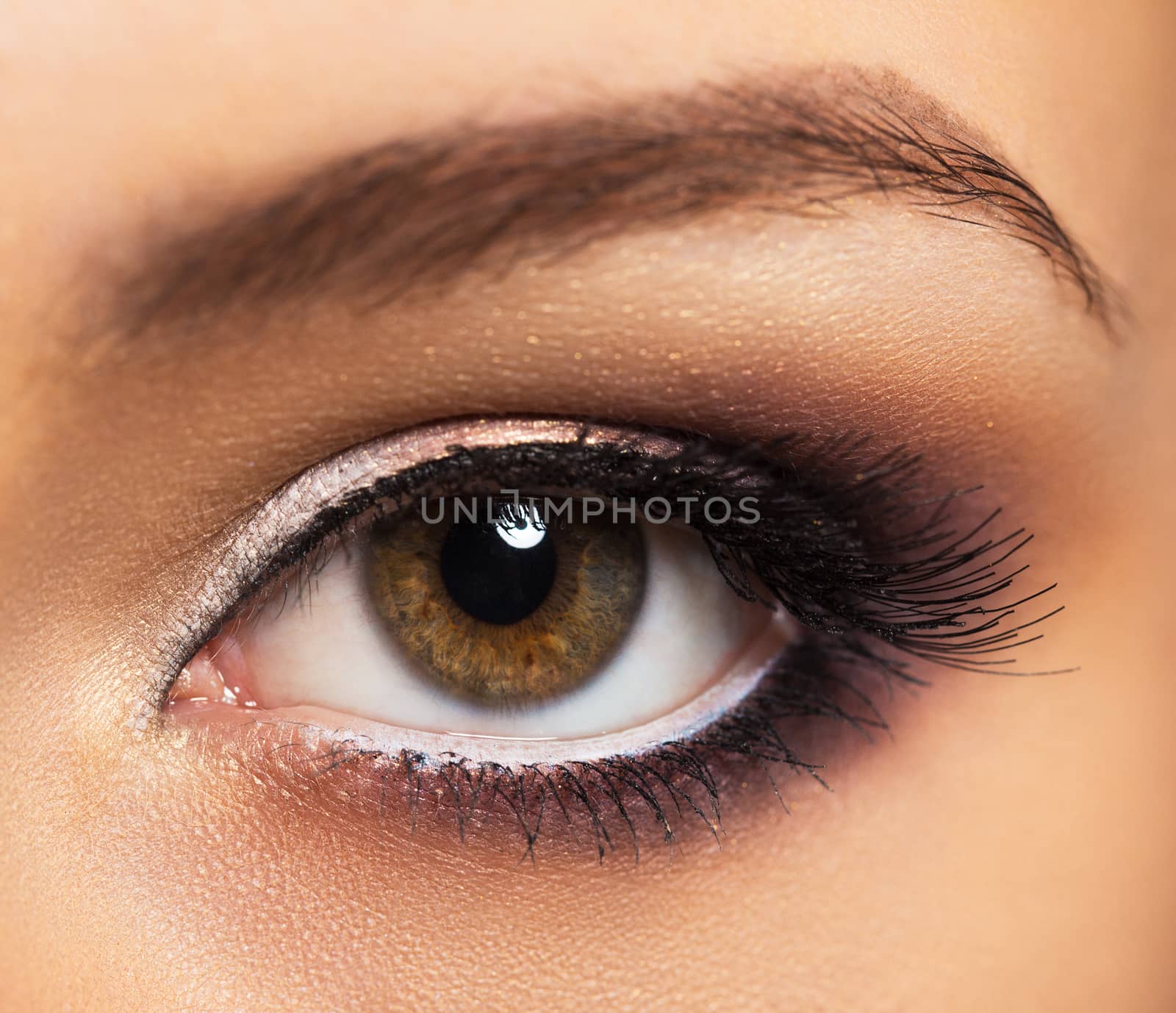 Closeup of beautiful eye with glamorous makeup by vlad_star