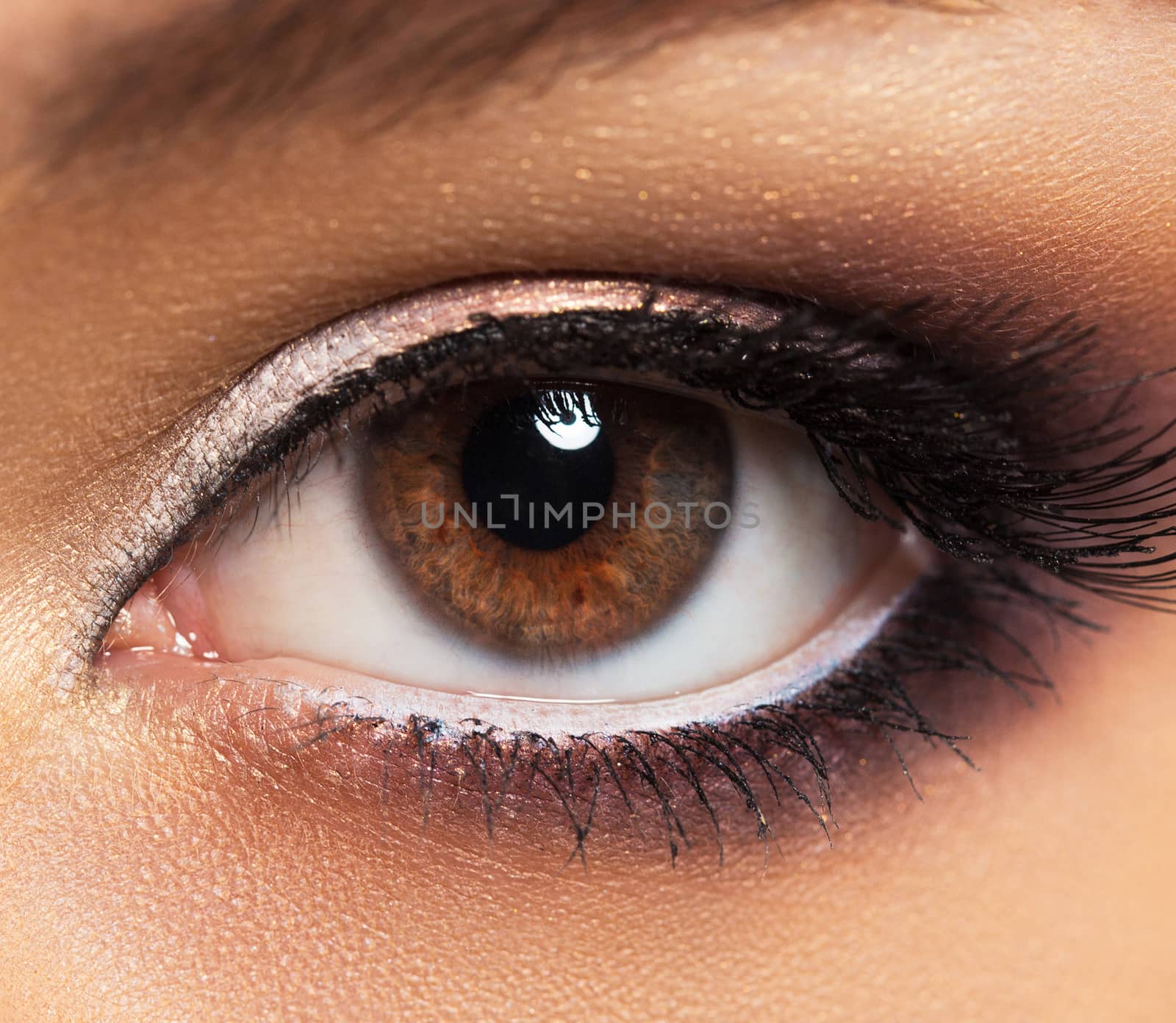 Closeup of womanish eye with glamorous makeup by vlad_star
