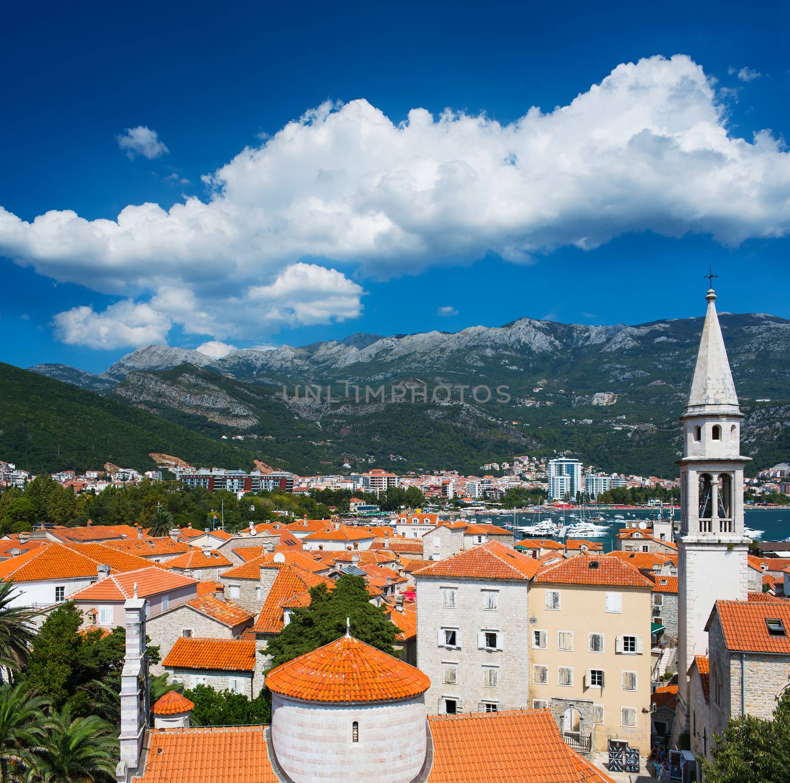 View on old town of Budva, Montenegro by vlad_star