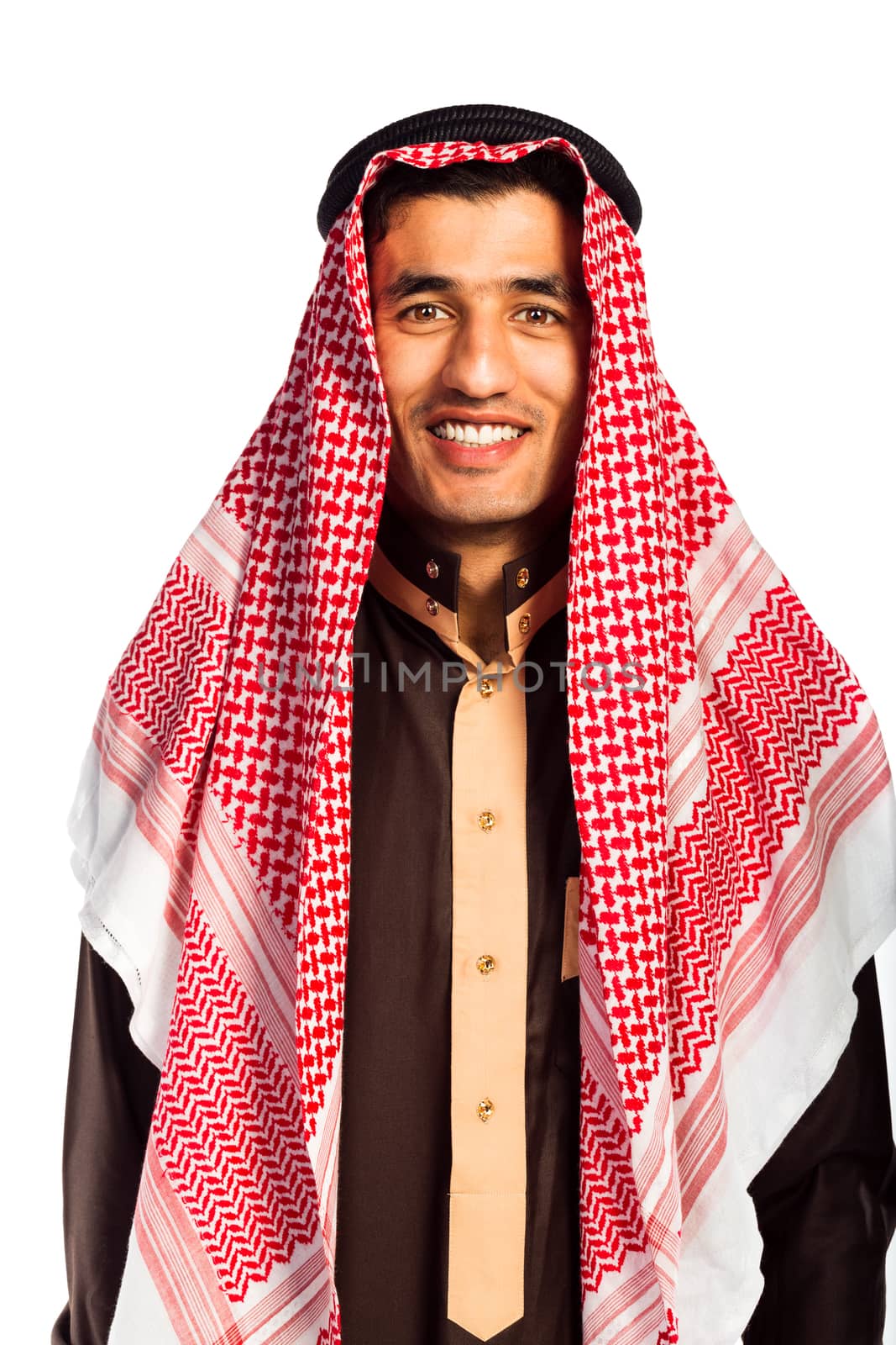 Young smiling arab isolated on white by vlad_star