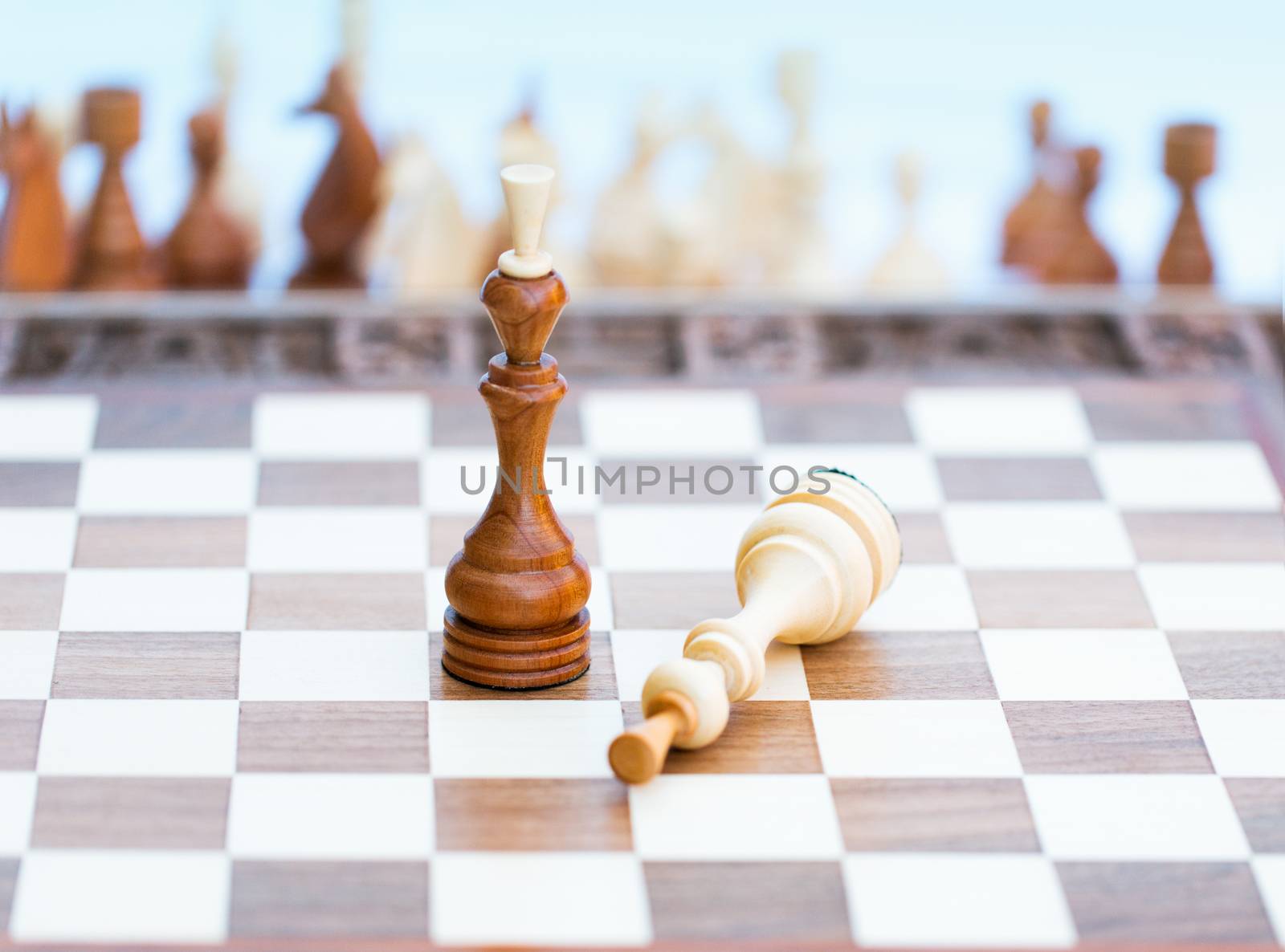 Two chess pieces alone on a chess board by vlad_star
