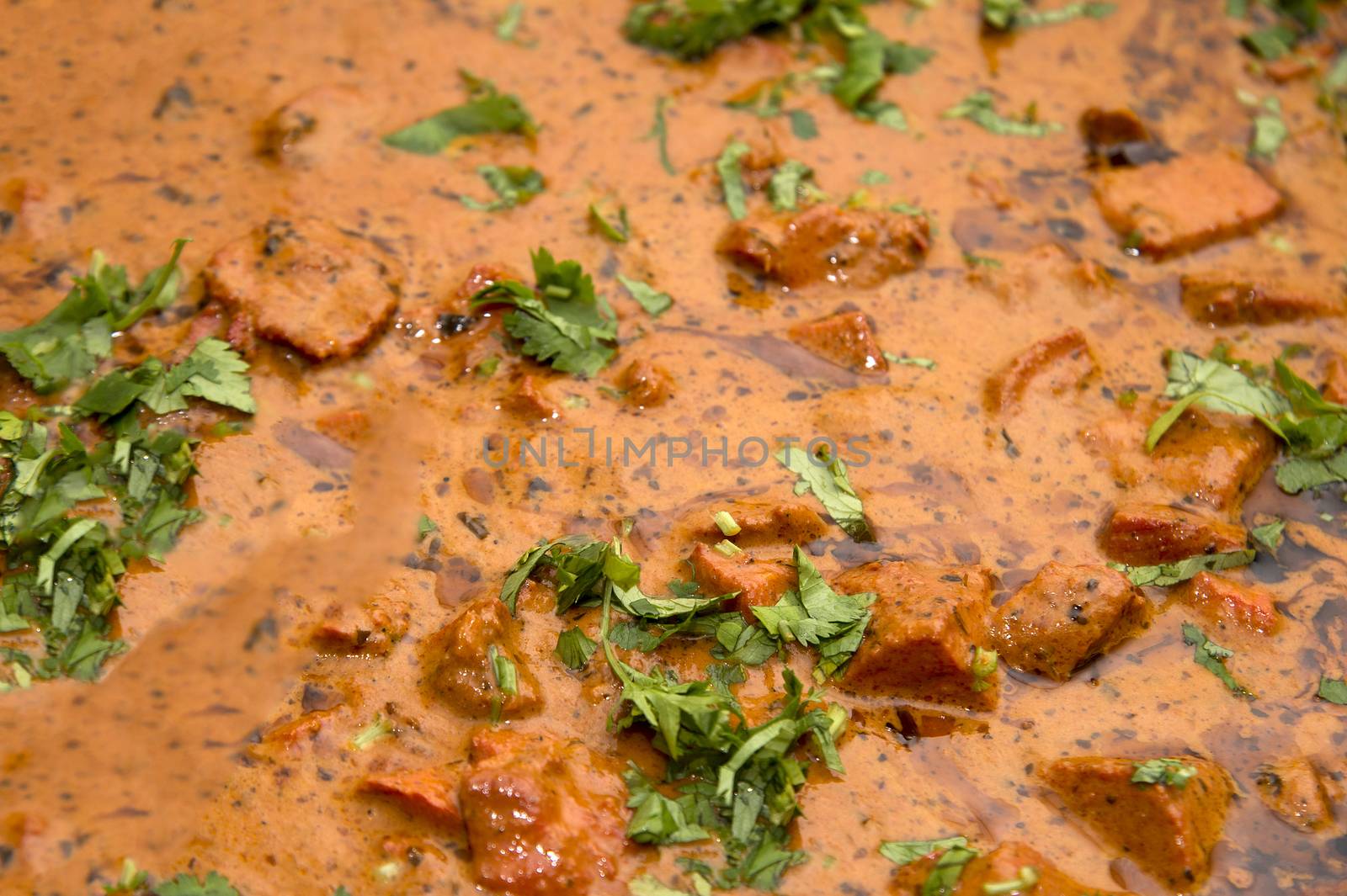 Butter chicken curry ready to be seved 