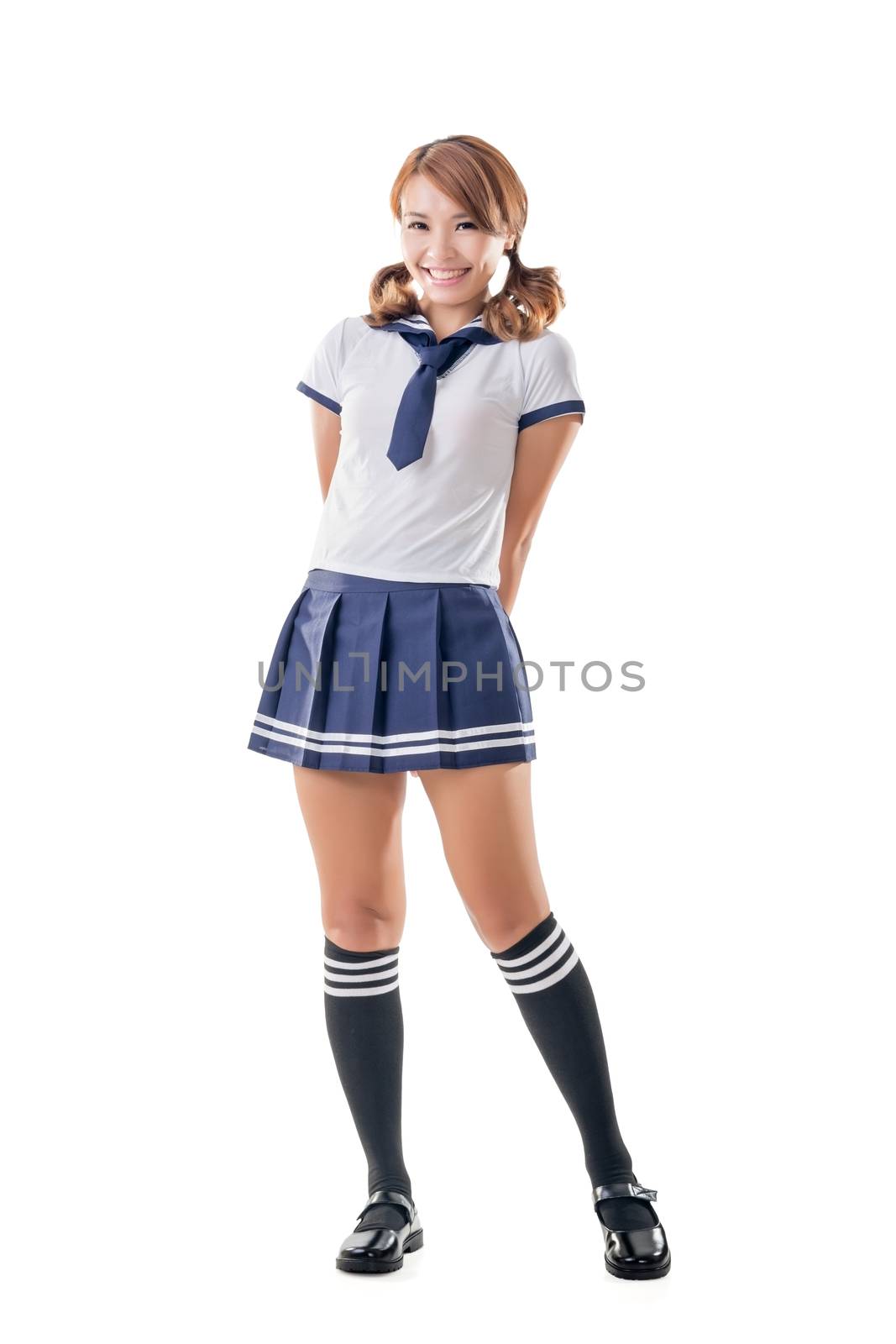 Japanese style school girl in sailor suit by elwynn