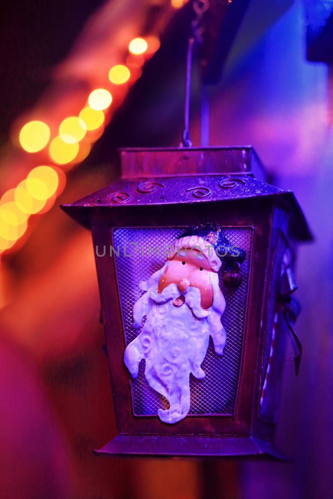 Christmas festive  lights Santa Lantern lamp by lovleah