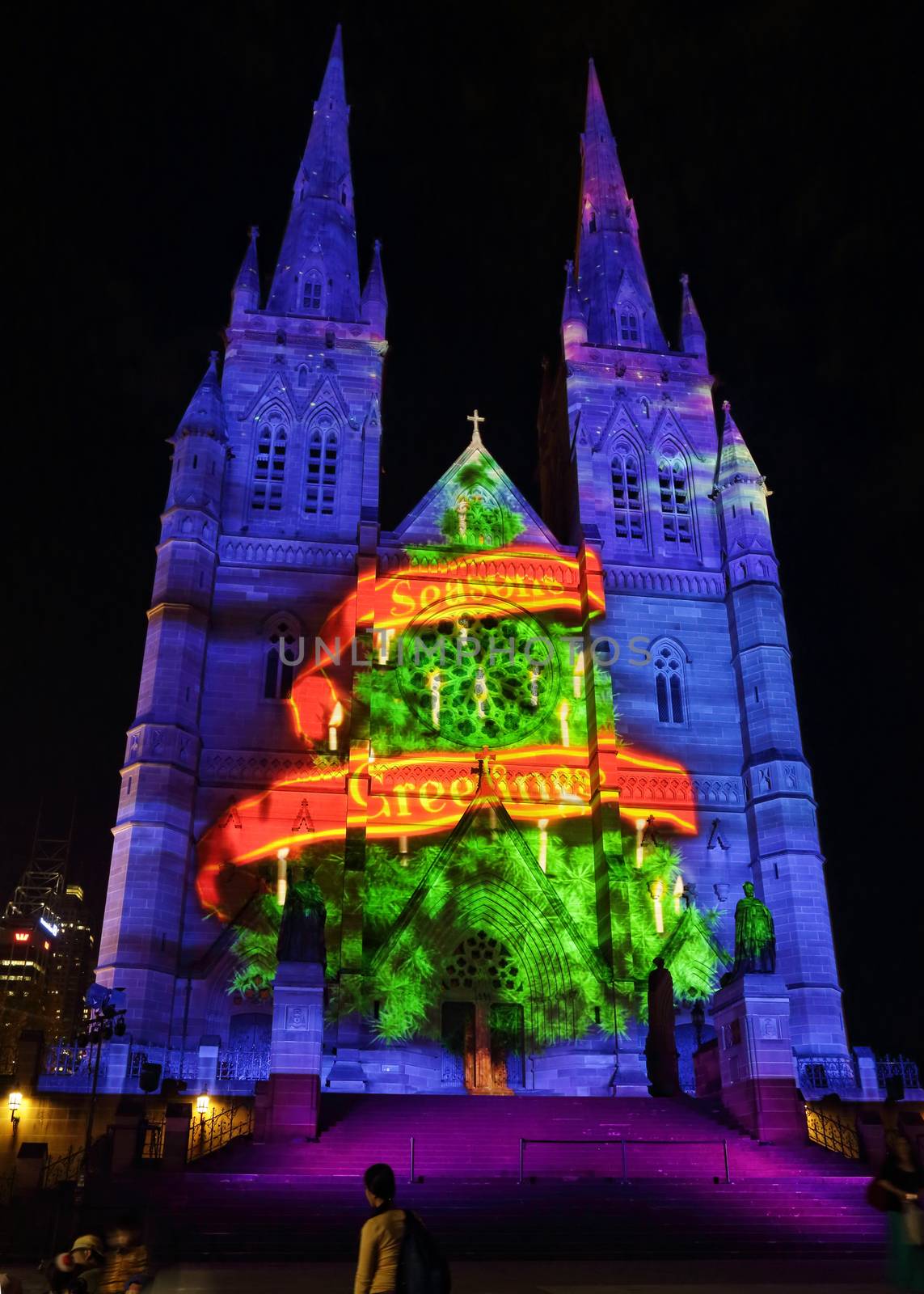 Christmas tree seasons greetings St Mary's Cathedral, Sydney by lovleah