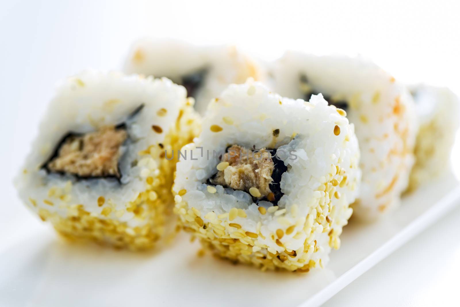 Japanese Cuisine - Sushi Roll with tuna and sesame seed