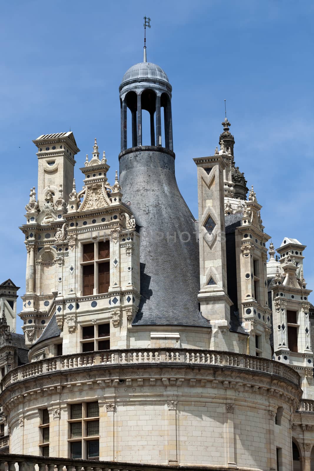 The royal Castle of Chambord in Cher Valley, France