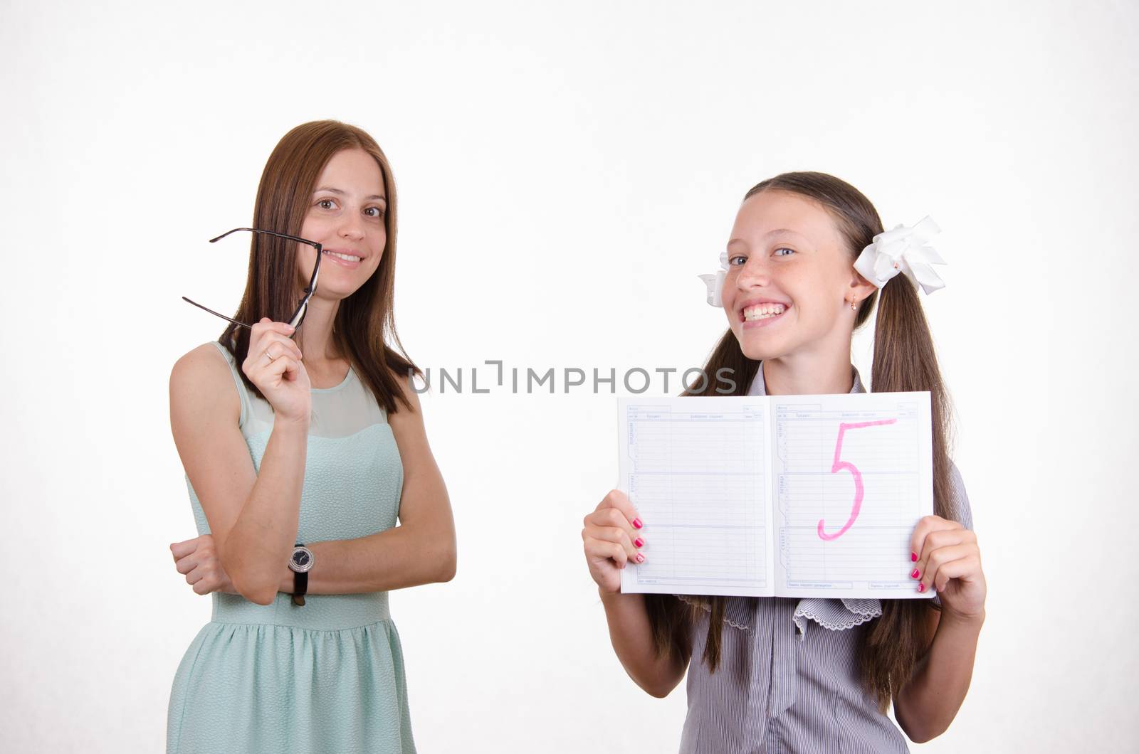 The teacher put five good a student