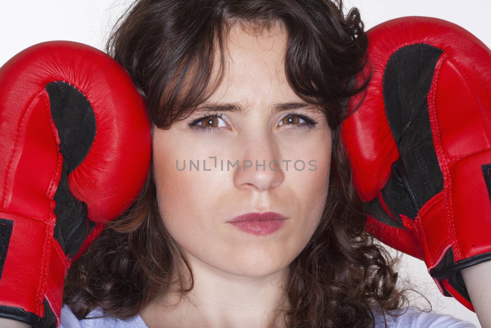 woman with boxing gloves by courtyardpix