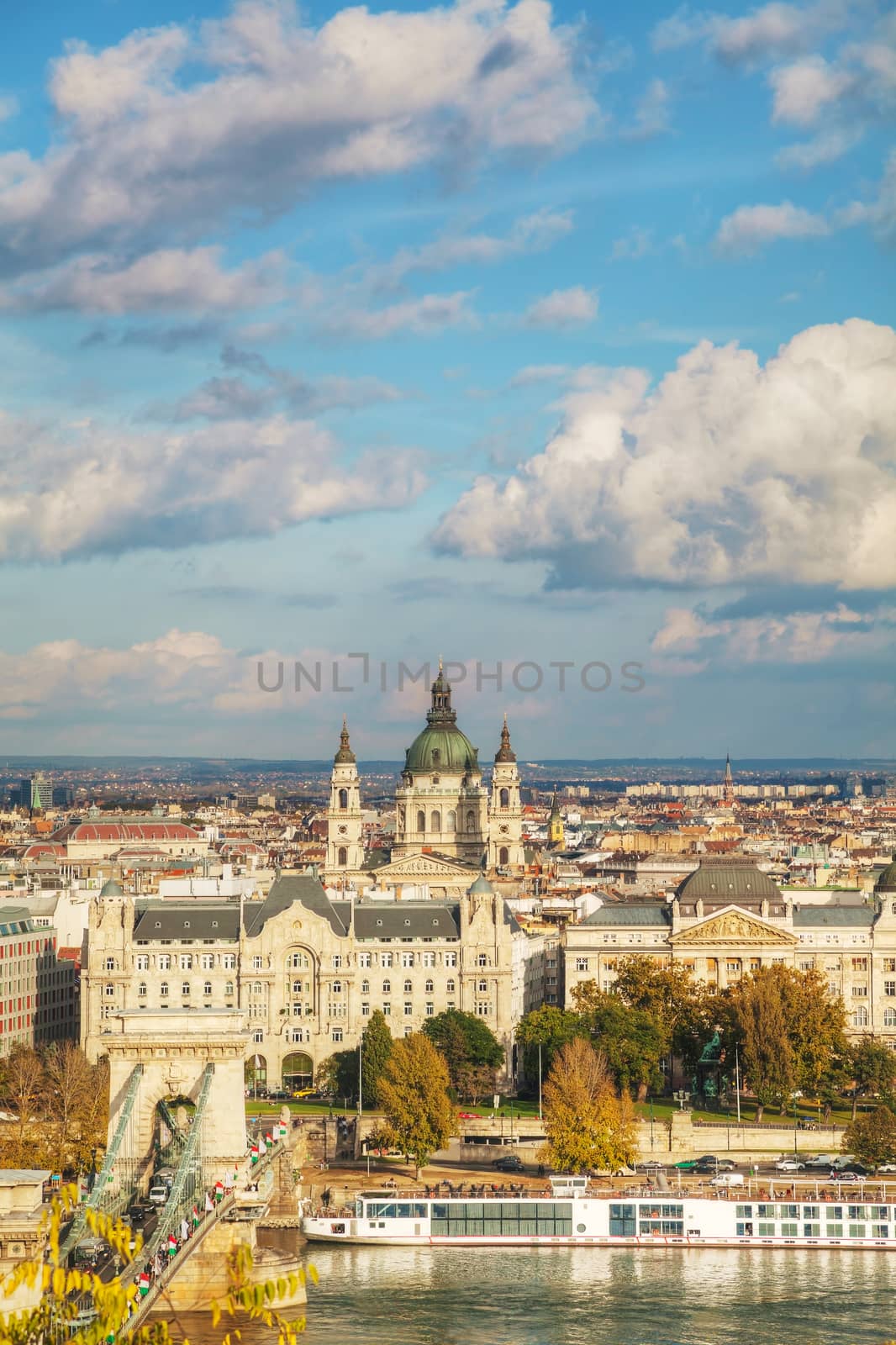 Overview of Budapest, Hungary on a cloudy day