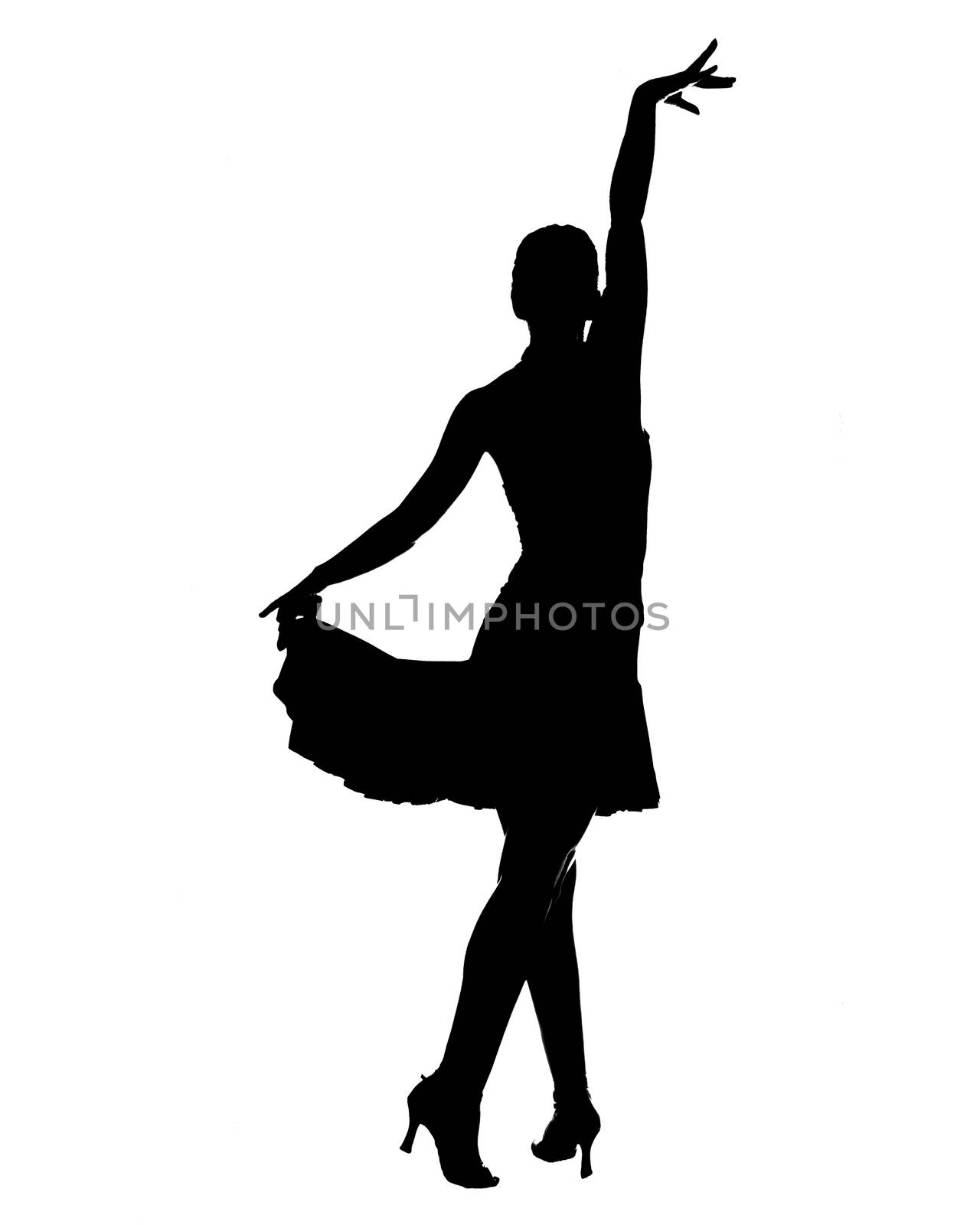 Latin dancer silhouette on a white background.