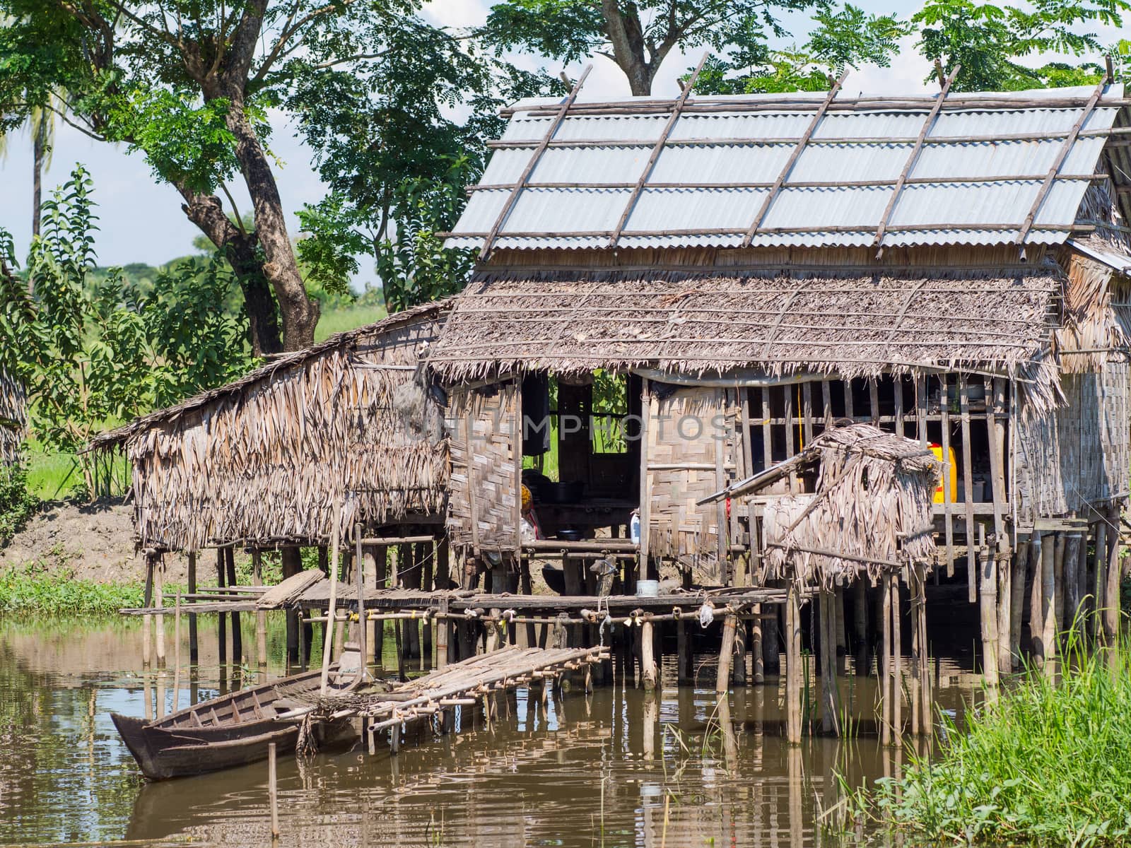 Farmer's house in Maubin, Ayeyarwady Division in Southwest Myanmar