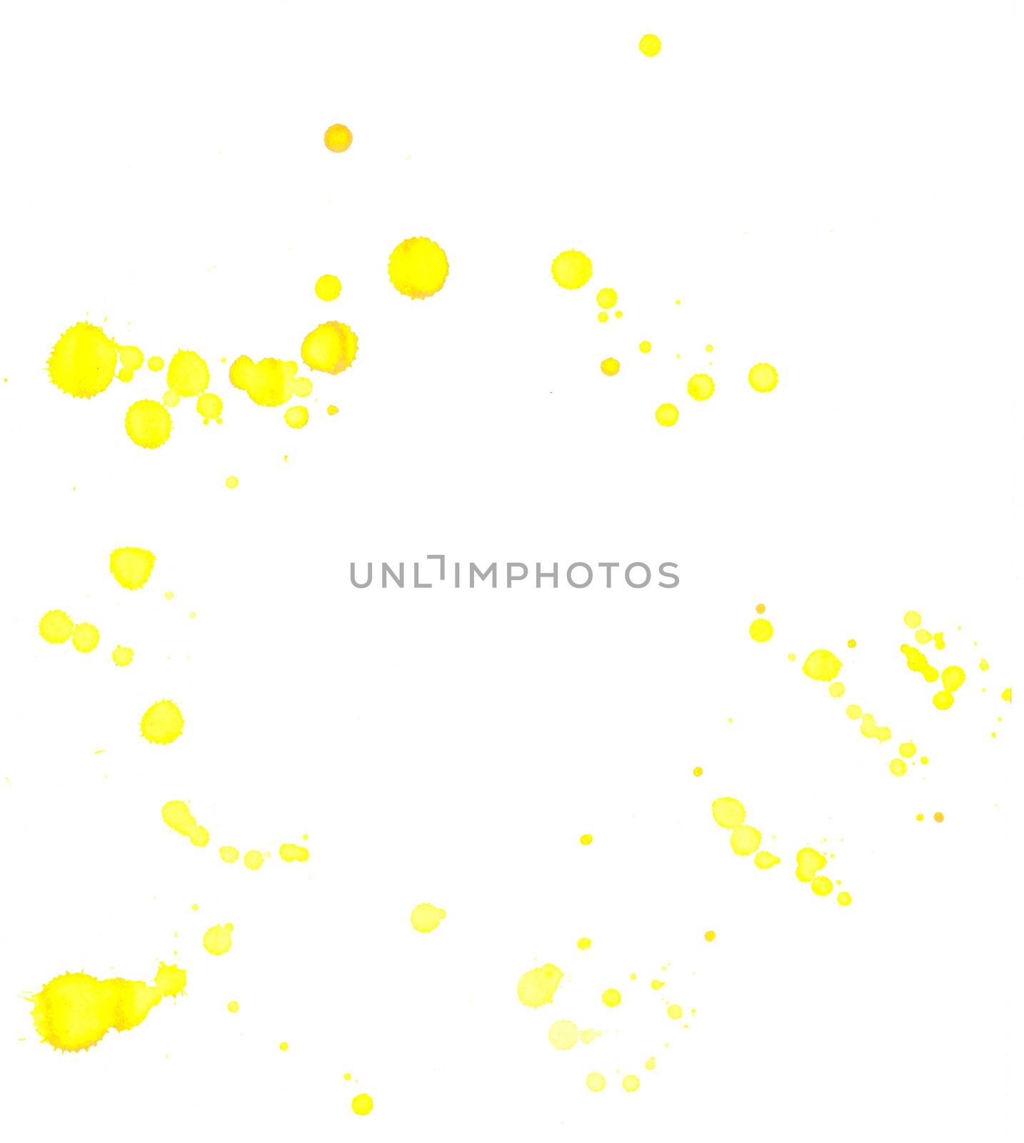 Yellow Paint Splash on white background