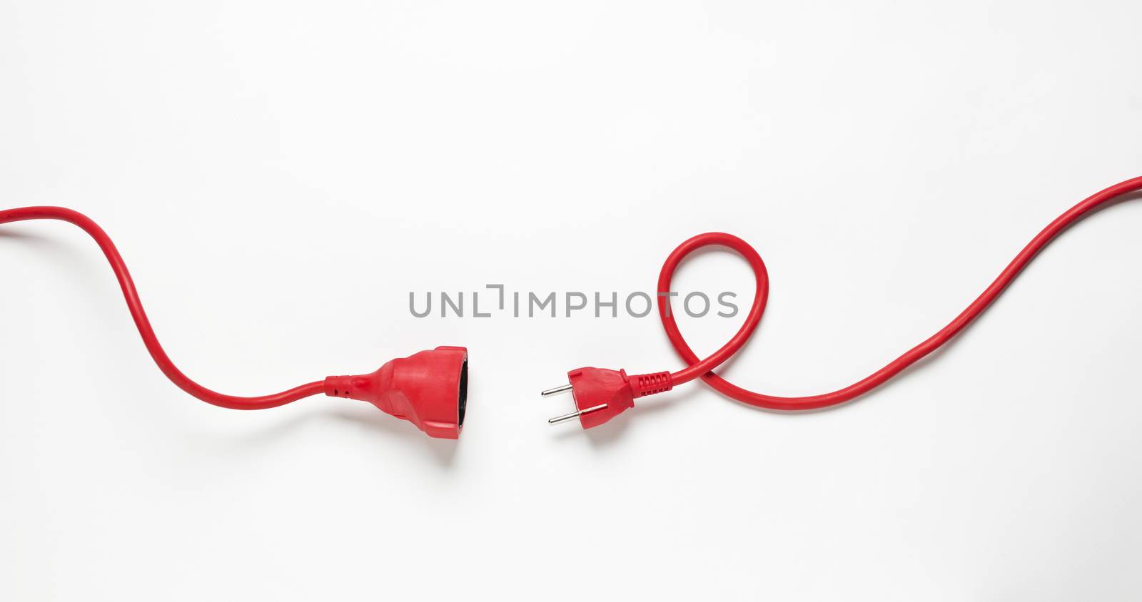 Red Power Cable isolated on white background