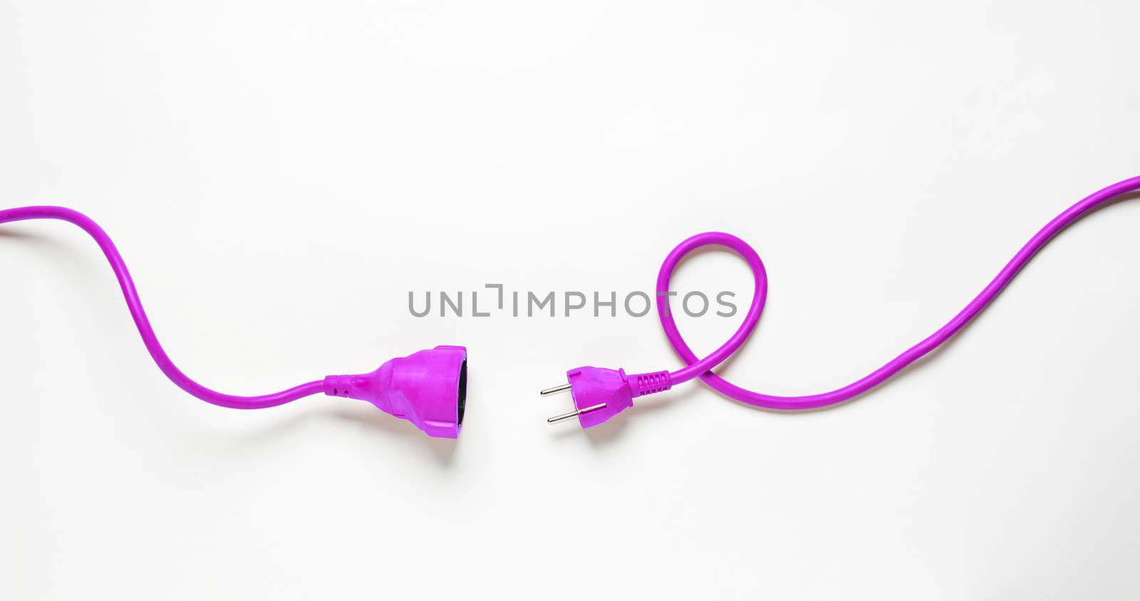 Pink Power Cable isolated on white background