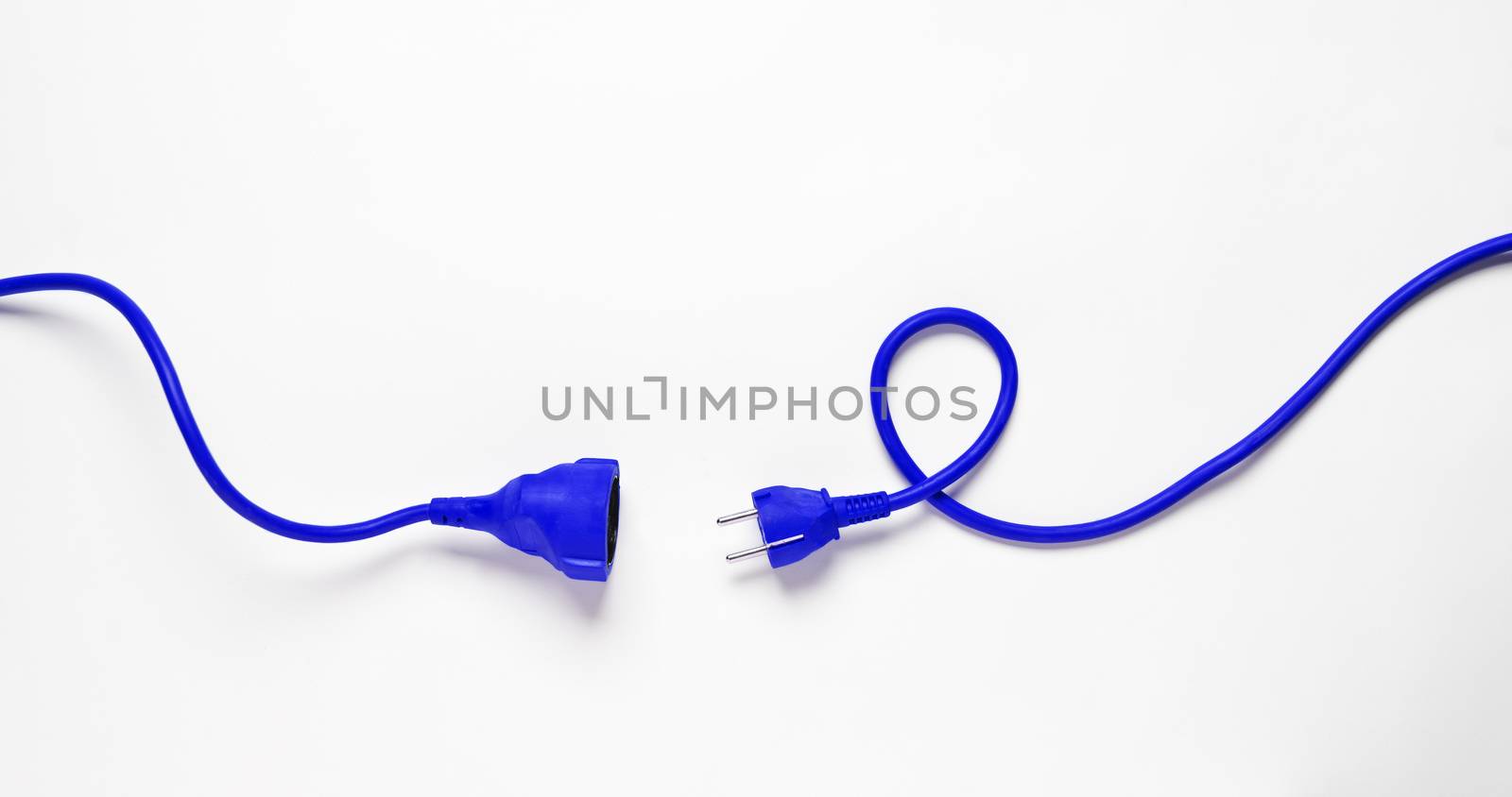 Blue Power Cable isolated on white background